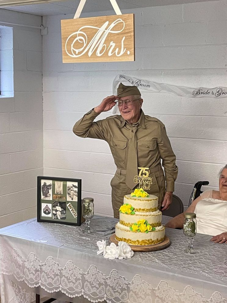 PHOTO: Lorraine and Ulysses celebrated their 75th wedding anniversary with a wedding for the first time. 