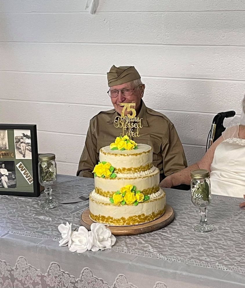 PHOTO: The wedding was sprinkled with several personal details. The colors, white and yellow, are two of Lorraine’s favorites. Plus, Ulysses wore a uniform like the one he wore when they first met.
