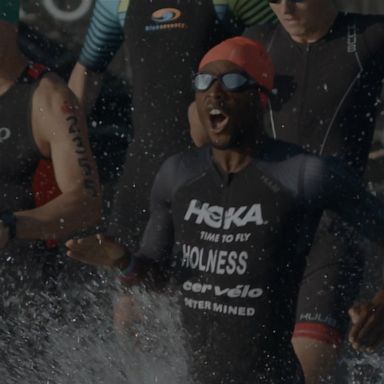 VIDEO: Athlete with autism defying the odds with coach dad at ironman championship 