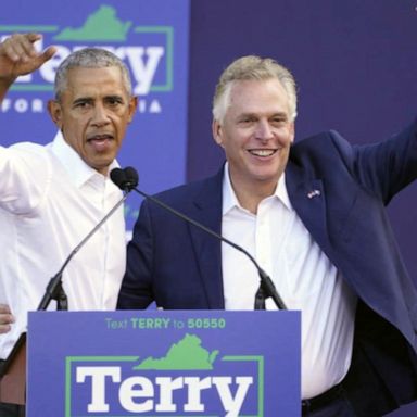 VIDEO: Obama hits campaign trail as Virginia's gubernatorial race tightens