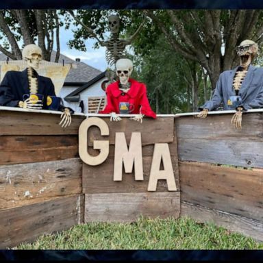 VIDEO: ‘GMA’ anchors transform into skeletons in Texas family’s Halloween display