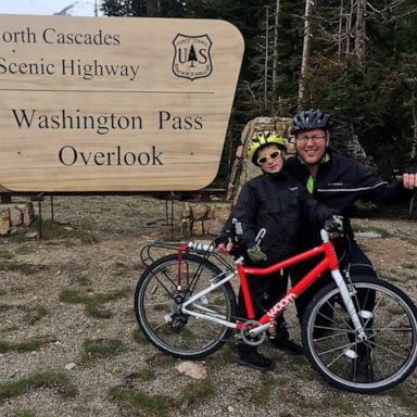 VIDEO: Dad and 7-year-old son bike 3,400 miles across the U.S. 