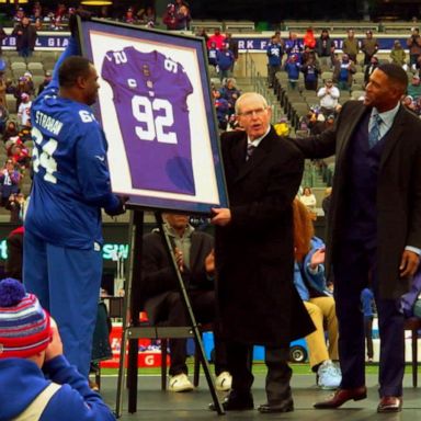 VIDEO: New York Giants officially retire Michael Strahan's No. 92