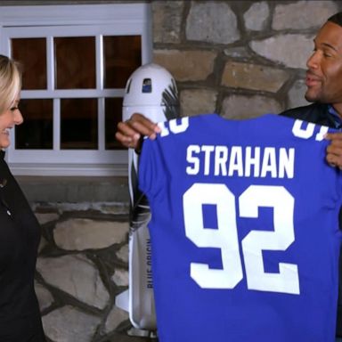 VIDEO: Michael Strahan's jersey comes out of retirement for trip to space