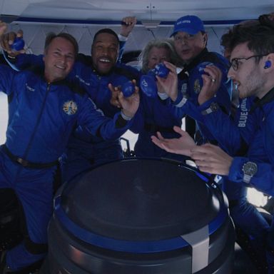 VIDEO: Video shows Michael Strahan and New Shepard members floating in space 