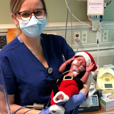 VIDEO: Newborns celebrate the holidays in adorable Christmas outfits