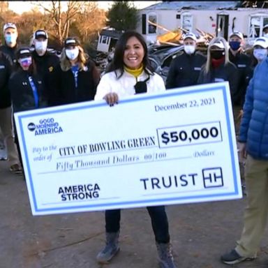 VIDEO: Kentucky town surprised with $50K to rebuild after devastating tornado