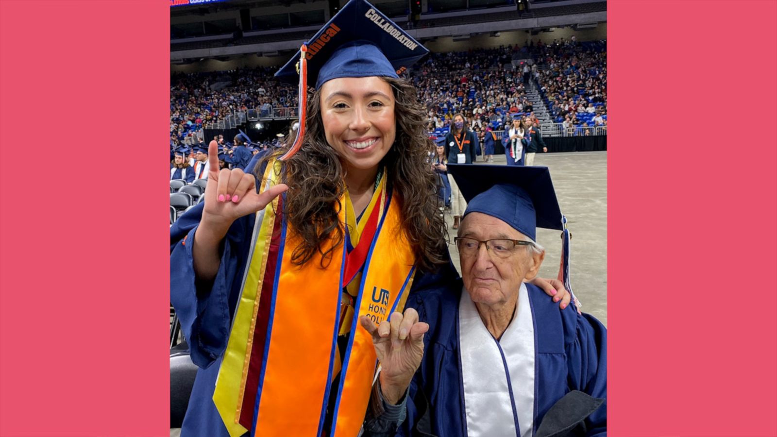 VIDEO: 23-year-old woman graduates college alongside her 88-year-old grandfather