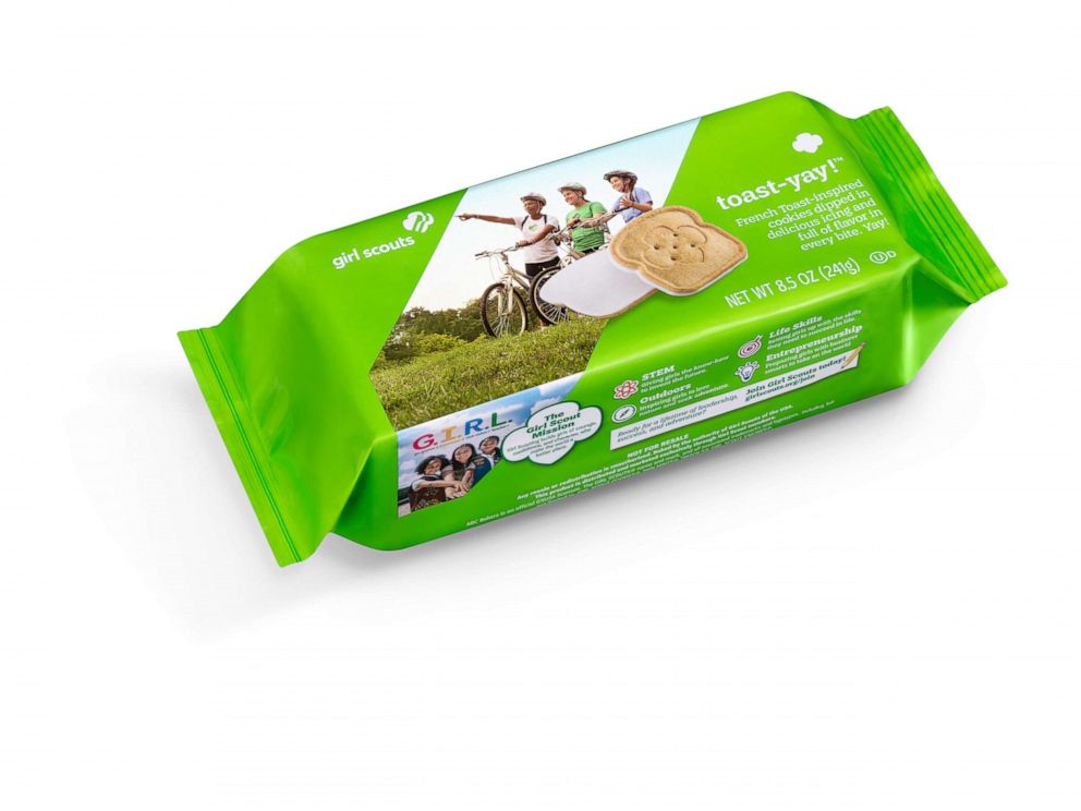PHOTO: New Toast-Yay! Girl Scout Cookie are inspired by French toast and will be sold online via innovative virtual cookie booths during the 2021 season.