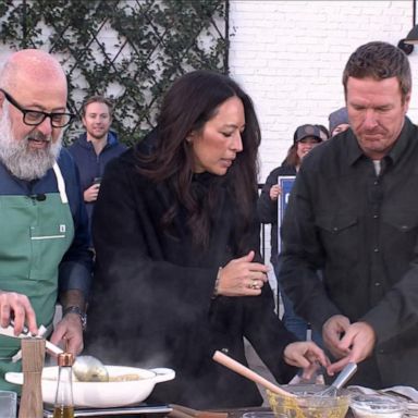 VIDEO: Chip and Joanna Gaines cook rigatoni carbonara with Magnolia Network chef