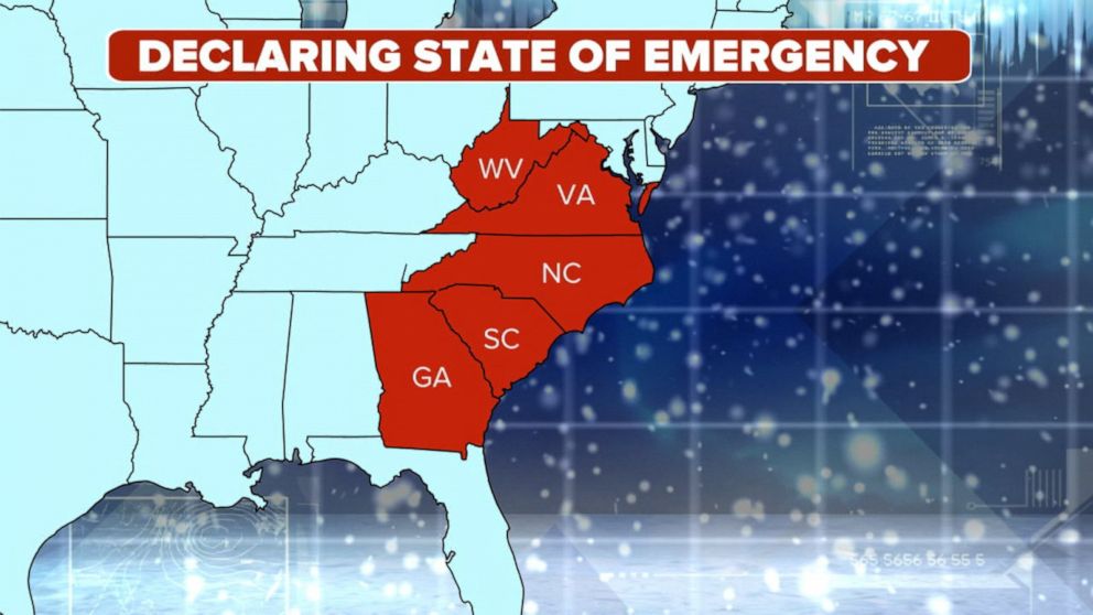 Video Massive winter storm on the move as 5 states declare state of