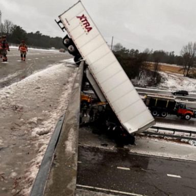 VIDEO: Slippery roads and power outages hit Southeast after winter storm