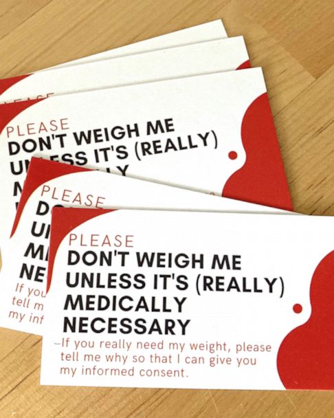 Don't Weigh Me' cards aim to reduce stress at the doctor's office