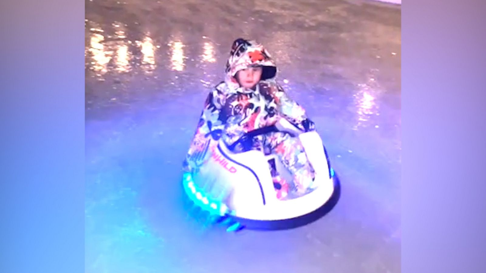 VIDEO: Toddler drives decked out mini Zamboni on backyard ice rink