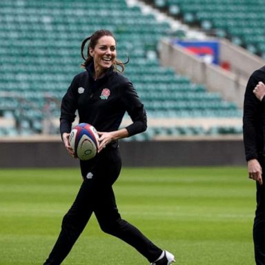 VIDEO: Duchess Kate practices with England’s Rugby Team