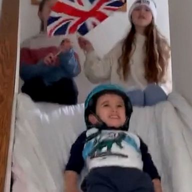 VIDEO: Family that recreated the Winter Olympics luge event on their stairs is all of us