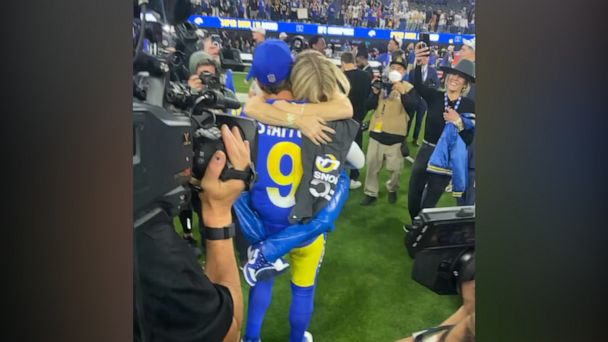 Emotional embrace goes viral after Matthew Stafford and Rams advance to  Super Bowl - Good Morning America