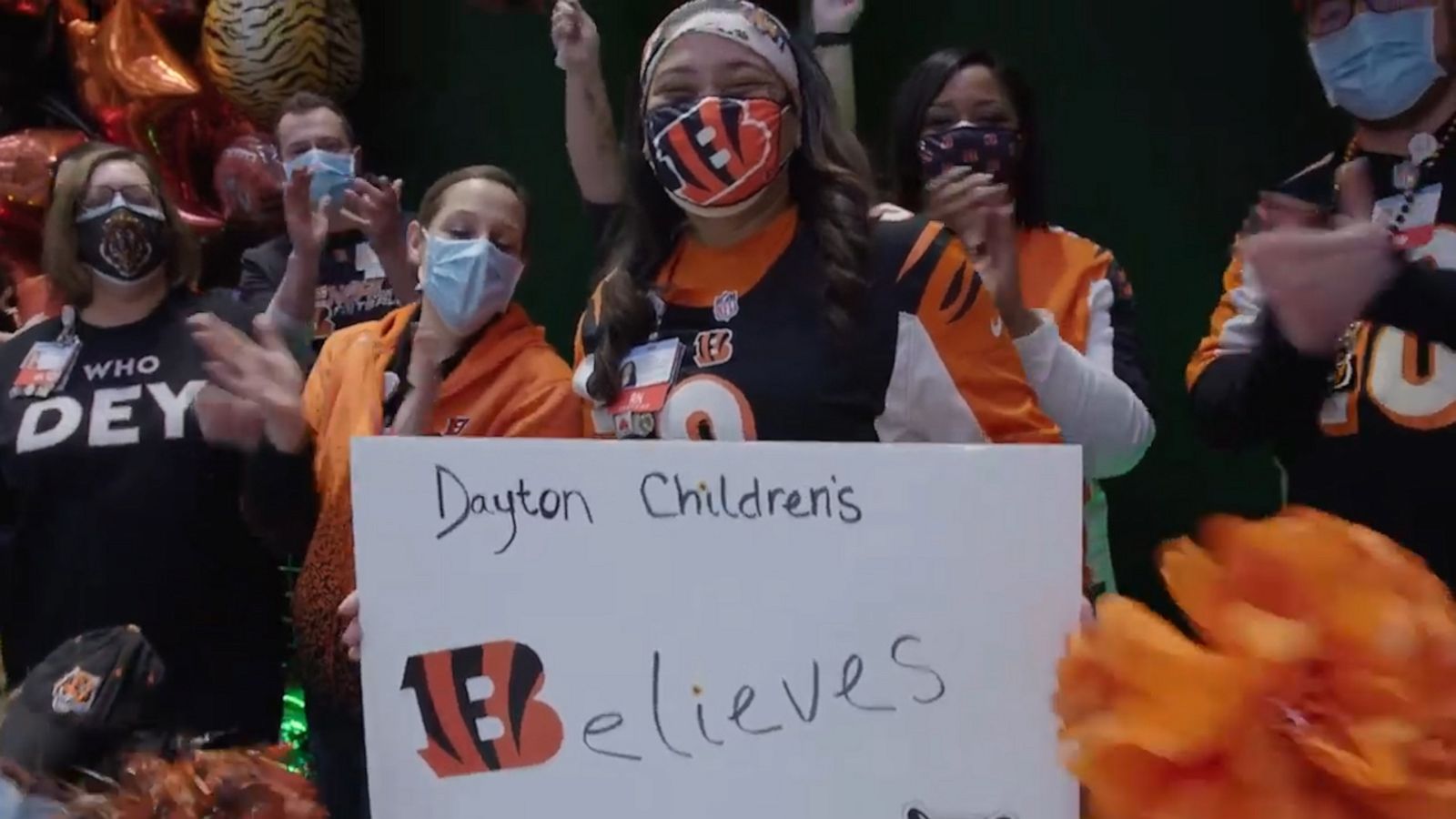 VIDEO: Ohio hospital is decked out in Bengals gear for Super Bowl LVI