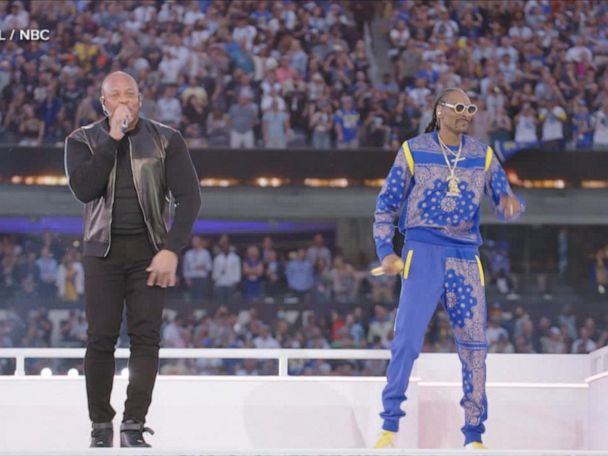 Snoop Dogg, Dr. Dre, Mary J. Blige, Eminem and Kendrick Lamar bring  California heat to Super Bowl LVI halftime show - Good Morning America