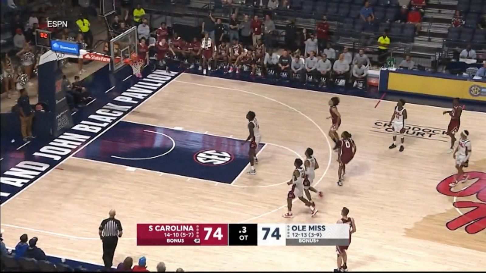 South Carolina wins against Ole Miss with half court buzzer beater