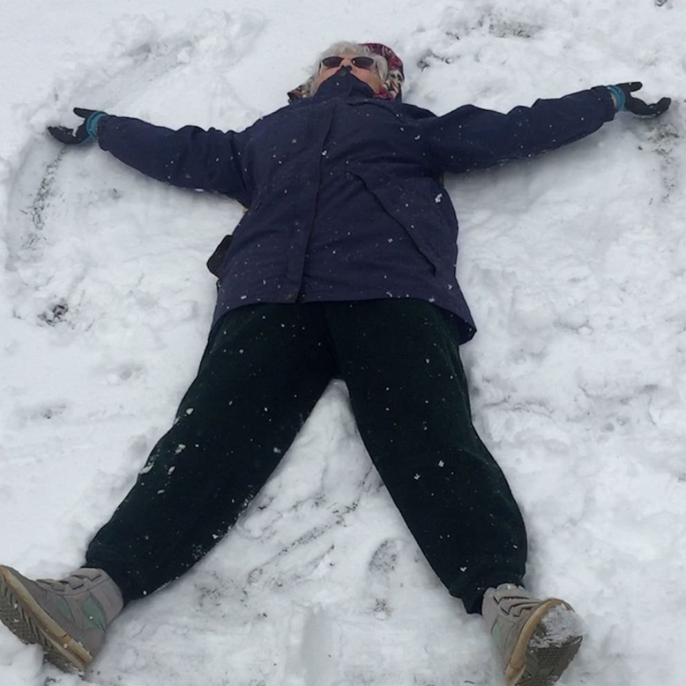 99 Year Old Woman Making Her First Snow Angel Is The Joy We All Need Today Good Morning America