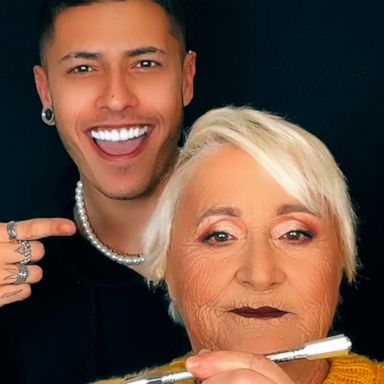 VIDEO: This guy loves doing his grandma's makeup 
