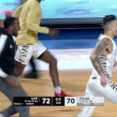 VIDEO: Tulsa takes down UCF with half-court buzzer beater