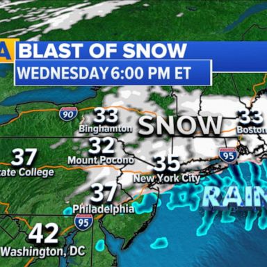 VIDEO: Storm system brings snow, rain to Northeast