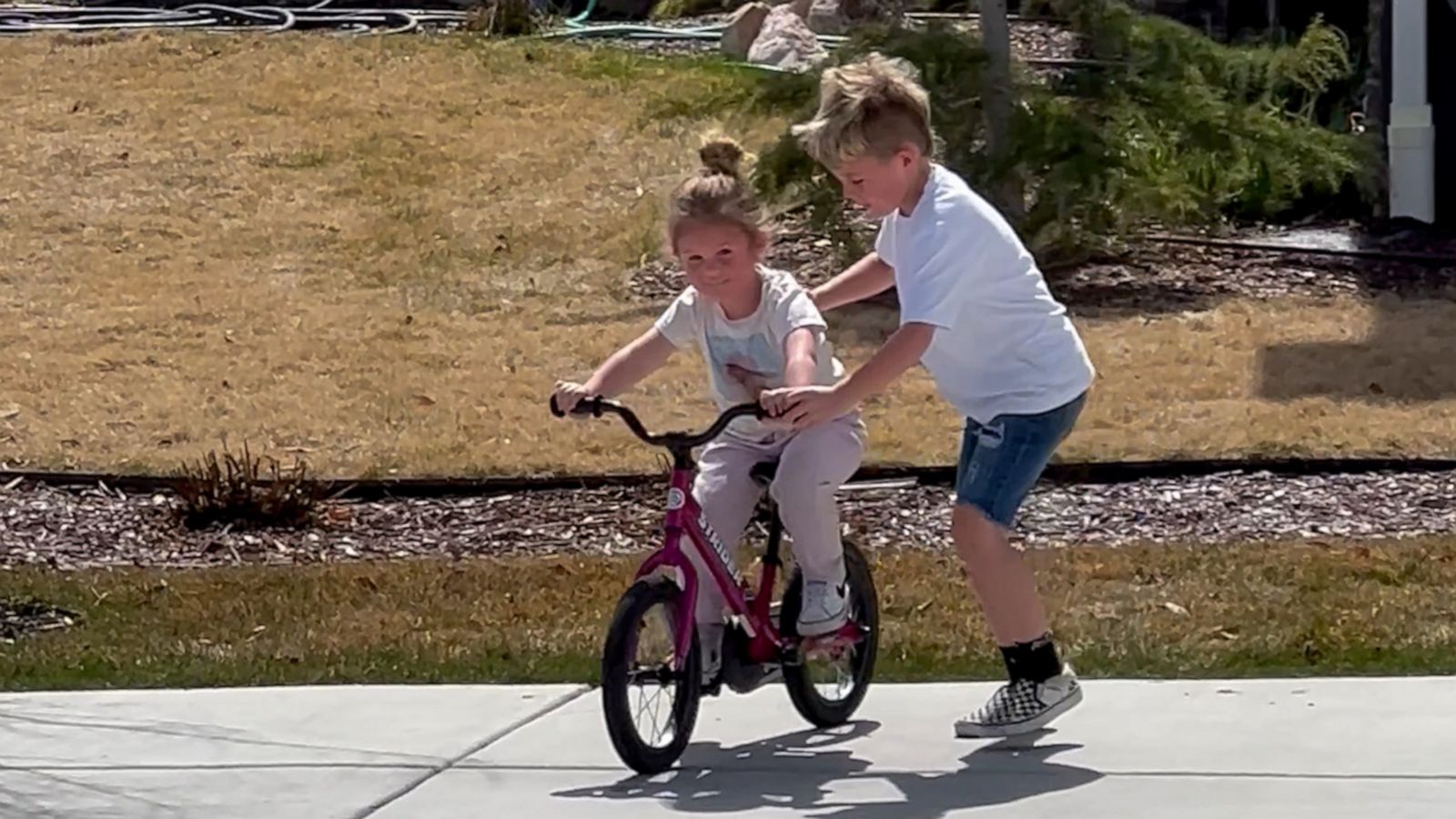 VIDEO: Watch the excitement as this girl learns to rides a bike