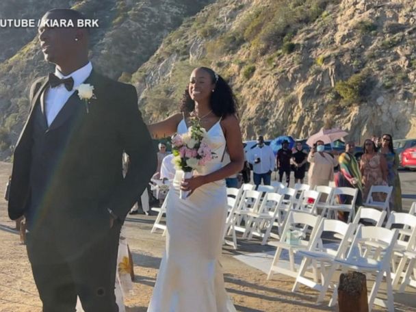 Bride goes viral after chopping wedding gown and transforming it into  honeymoon dress - ABC News