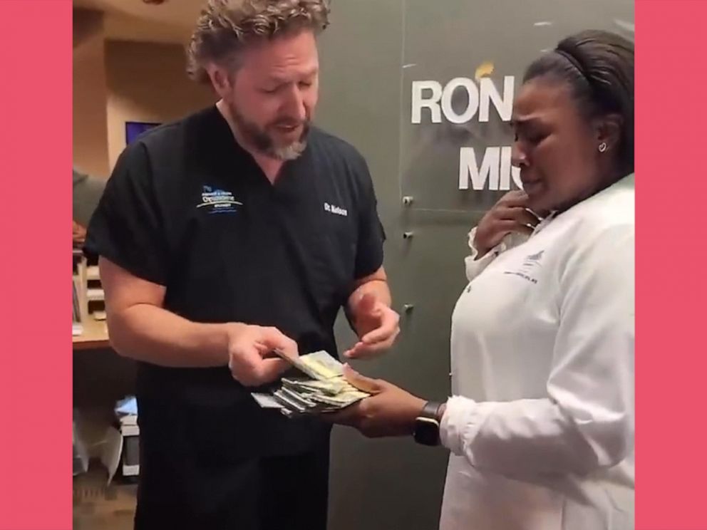 Dental specialist gets surprised with 20K for 20 years of work in emotional video