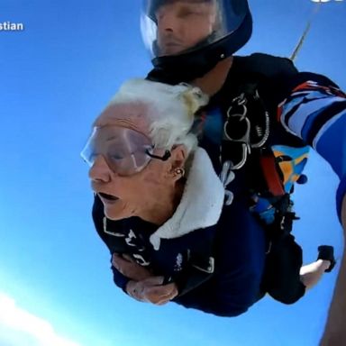 VIDEO: Grandma skydives to celebrate 100th birthday