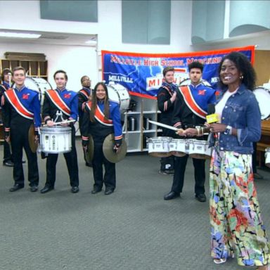 VIDEO: Janai Norman, high school drumline get ready for Breakfast in Bed surprise