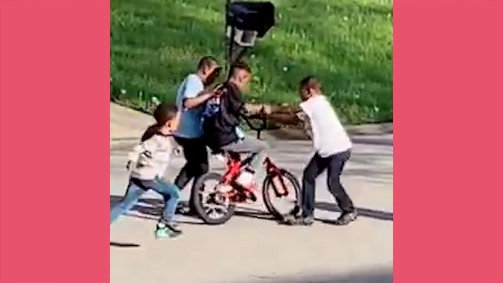 VIDEO: Neighborhood kids teach boy to ride bike