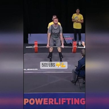 VIDEO: Special Olympic powerlifter shows off strength