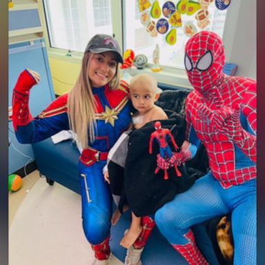 VIDEO: Parents dress as superheroes to inspire son with leukemia