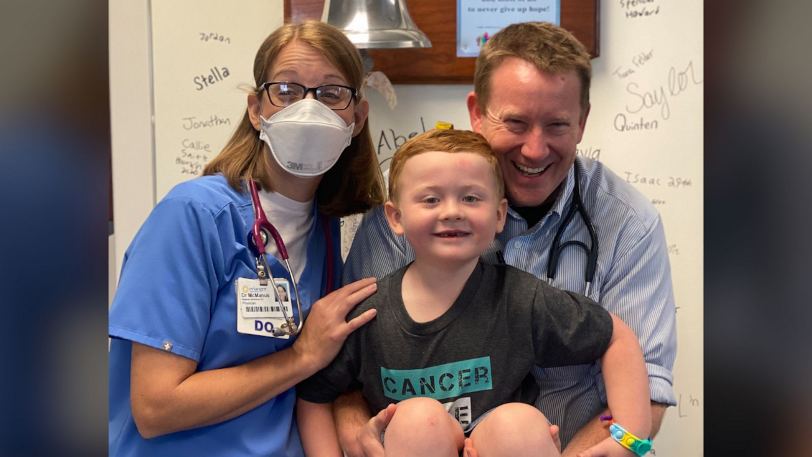 VIDEO: Hospital staff sings special song for little boy after he's declared cancer-free