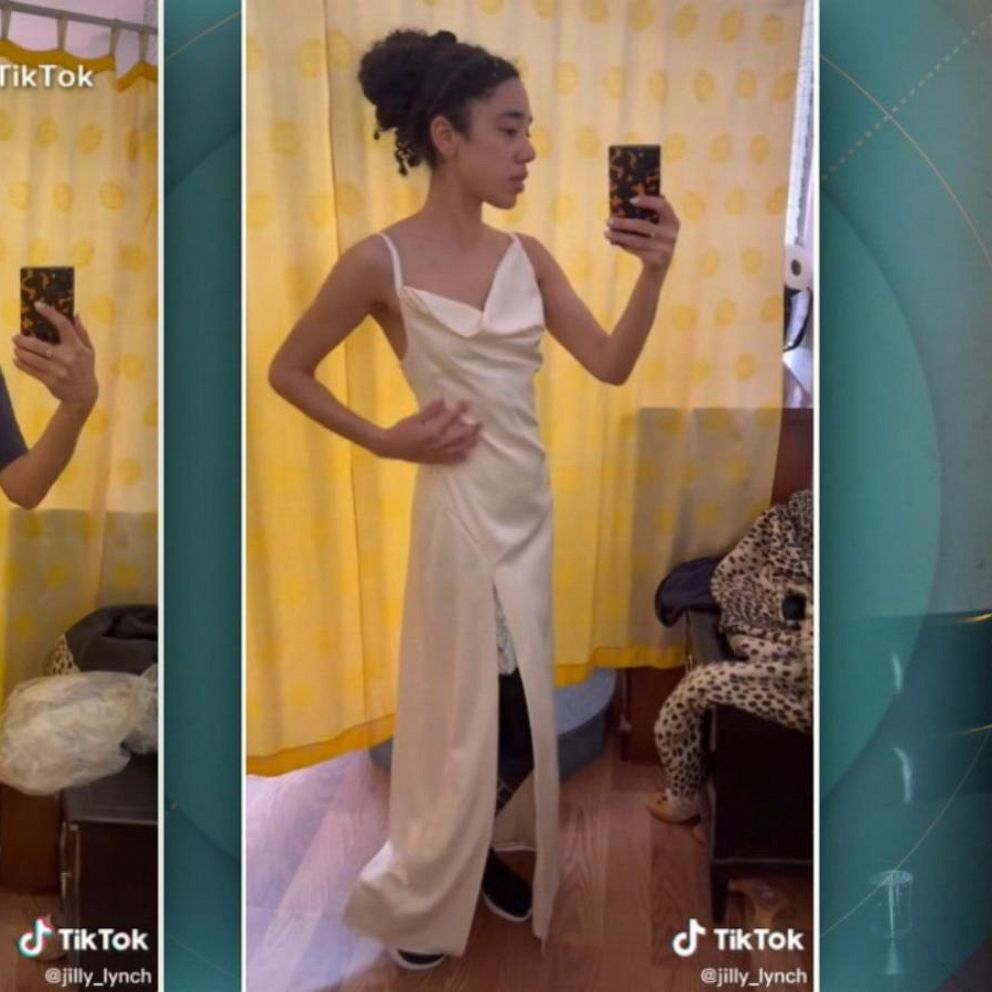 Bride goes viral after chopping wedding gown and transforming it