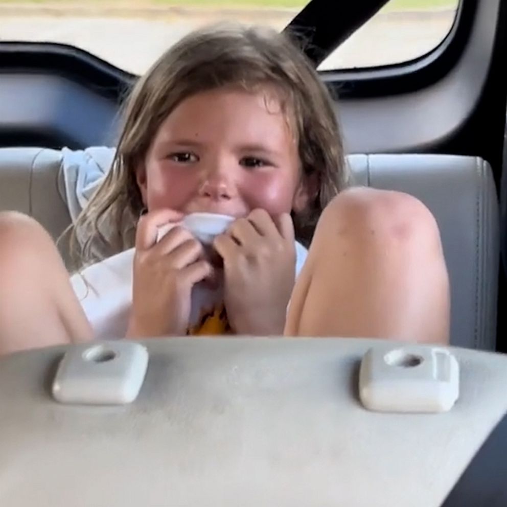 Video Little girl cries tears of gratitude unwrapping Stanley cup from her  dad - ABC News