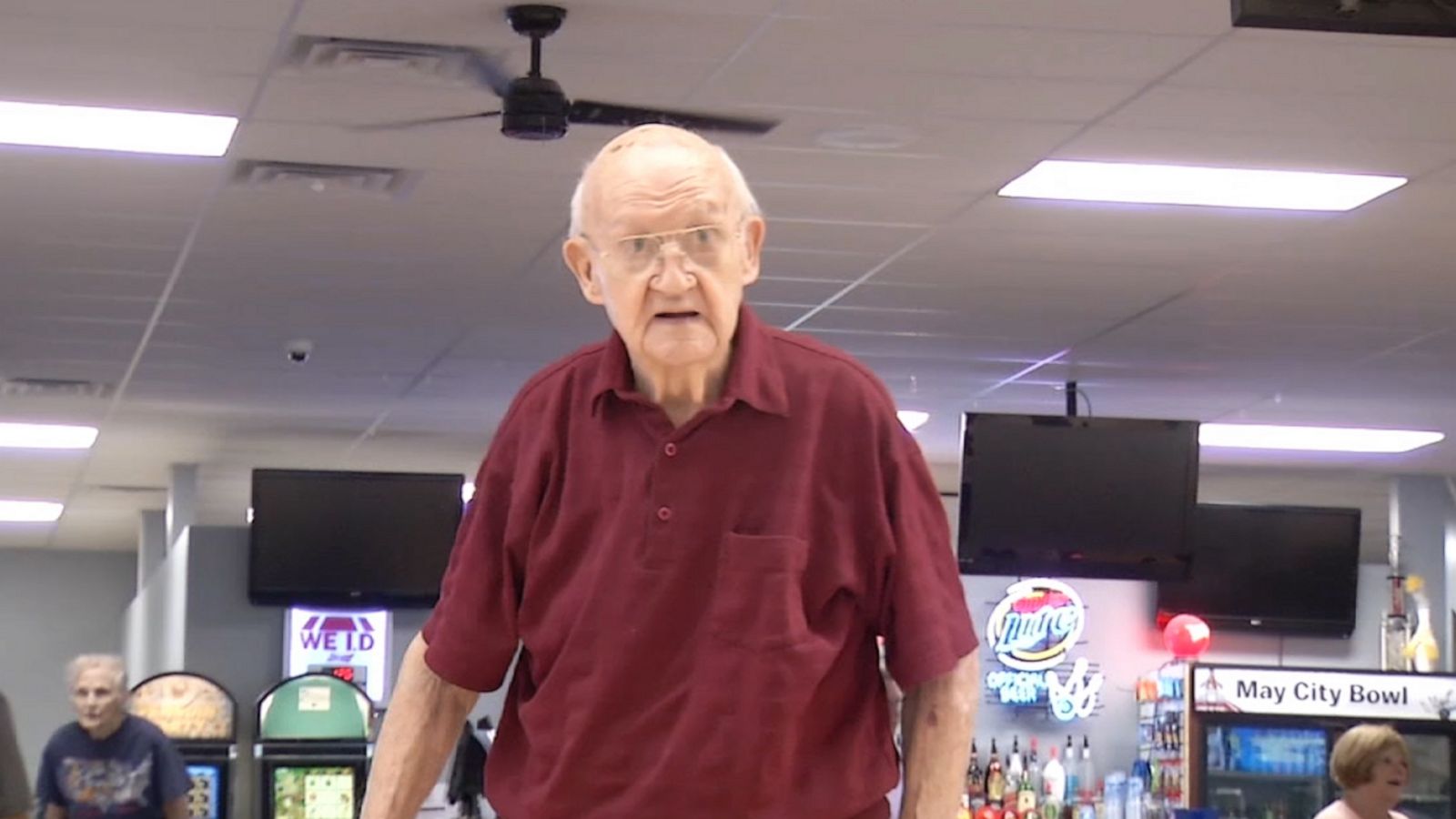 VIDEO: 100-year-old bowler celebrates birthday with strike after strike