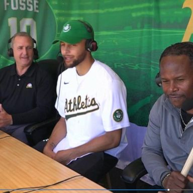 VIDEO: Curry family make appearance at baseball game