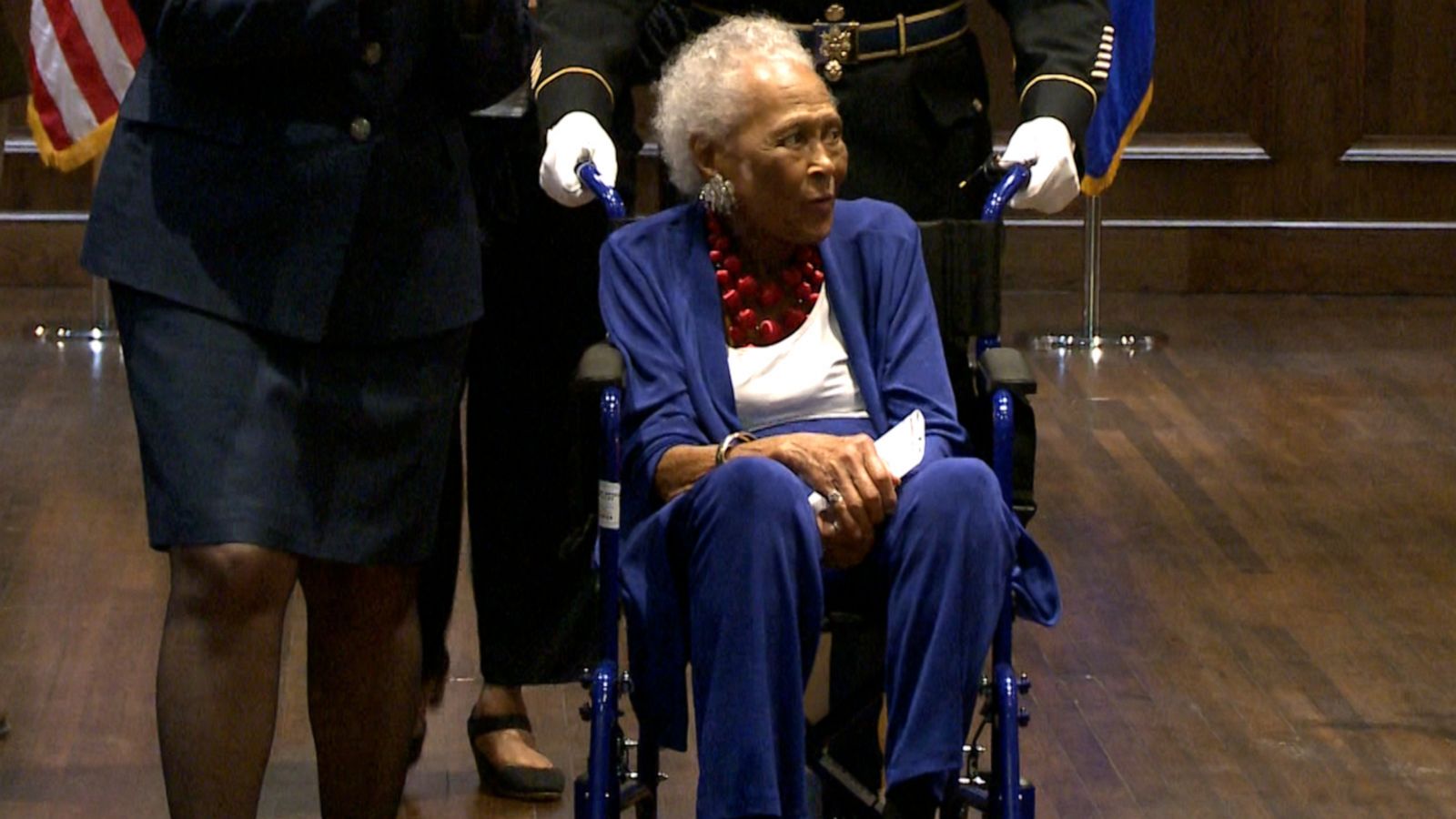 VIDEO: 102-year-old World War II veteran from all-Black, all-female battalion honored