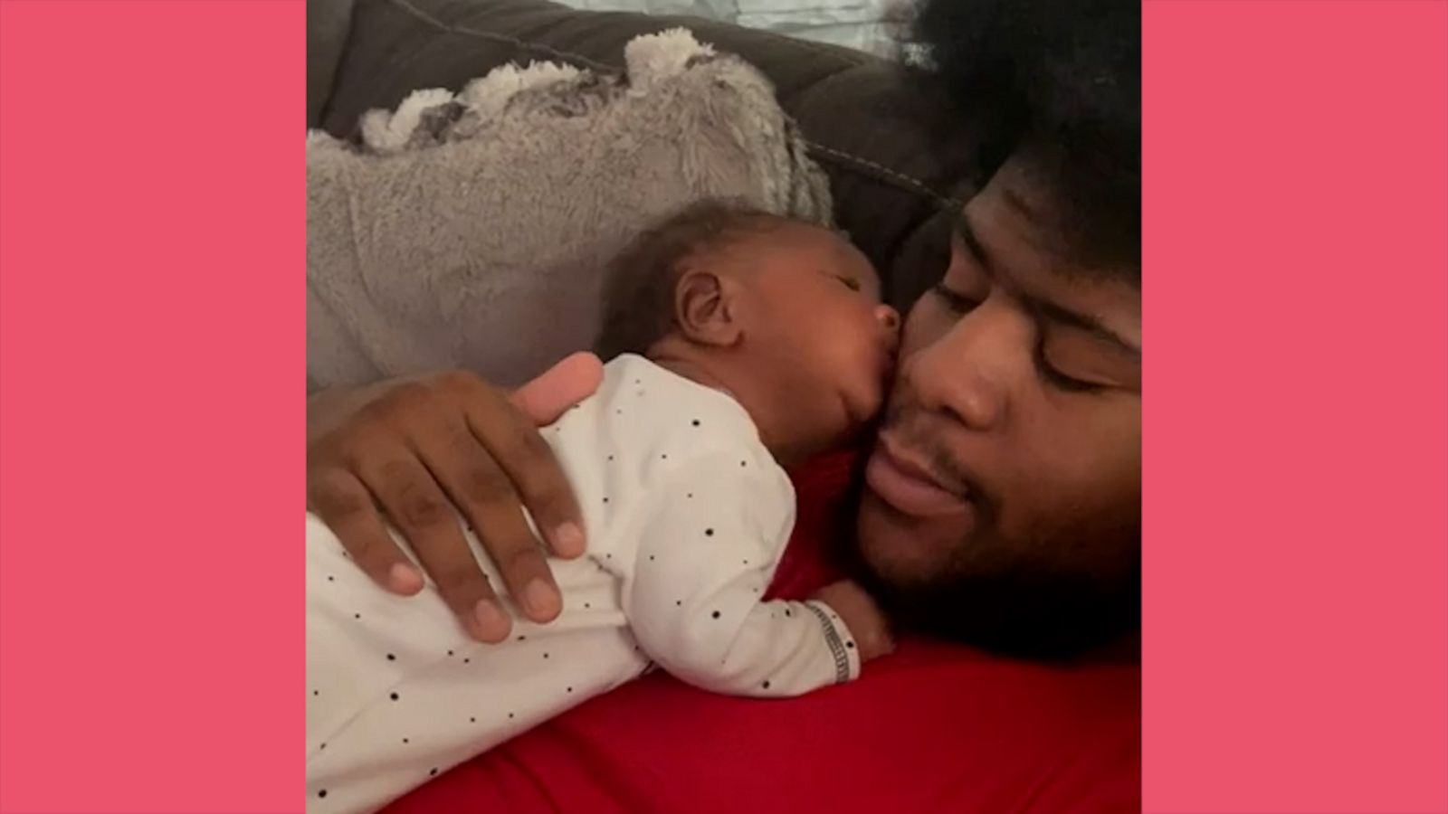 VIDEO: Newborn baby gives dad a kiss in adorable video