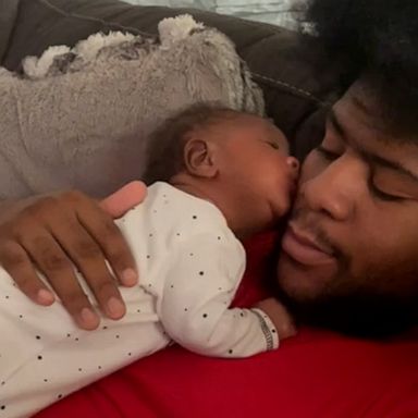 VIDEO: Newborn baby gives dad a kiss in adorable video