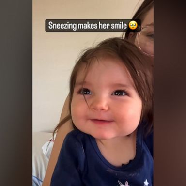 VIDEO: Adorable baby smiles after she sneezes (and you will too)