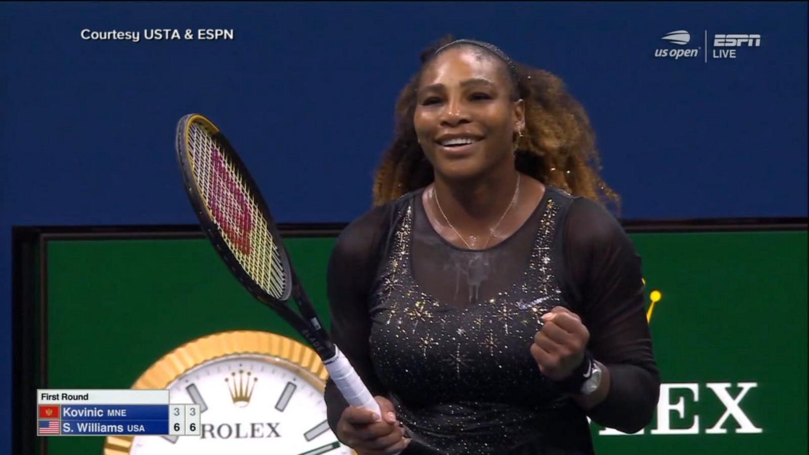Serena Williams wins 1st round match of US Open