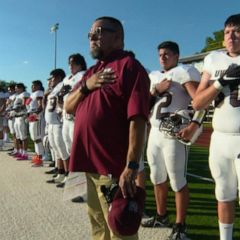 Uvalde football wins 1st home game after surprise visit from Houston Texans  - ABC News