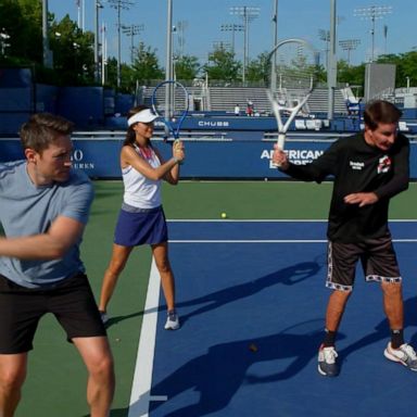 VIDEO: Legendary coach Rick Macci schools Whit Johnson and his wife in a game of doubles