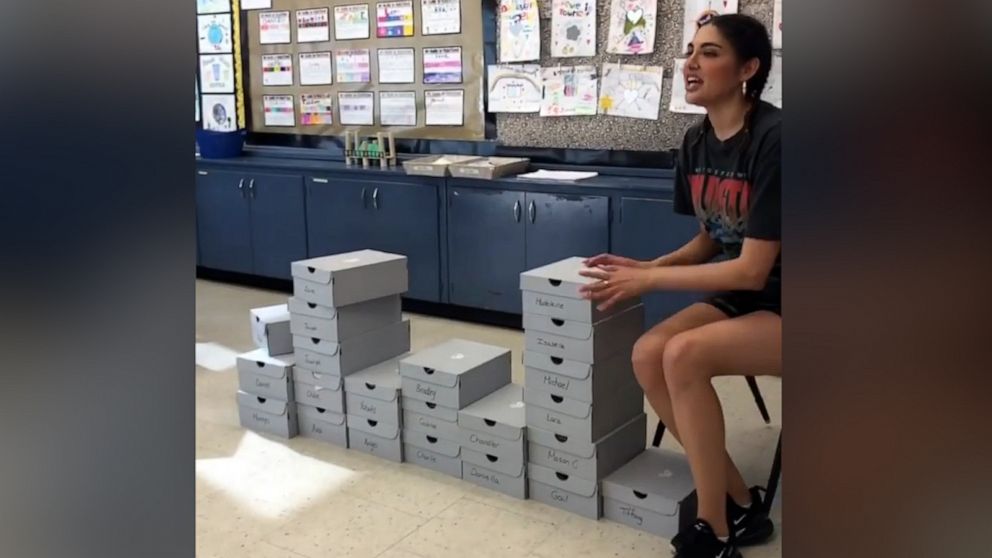 Teacher surprises students with sneakers -- and a valuable lesson | GMA