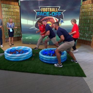 VIDEO: NFL fans take on the 'GMA' training camp challenge with Eli Manning